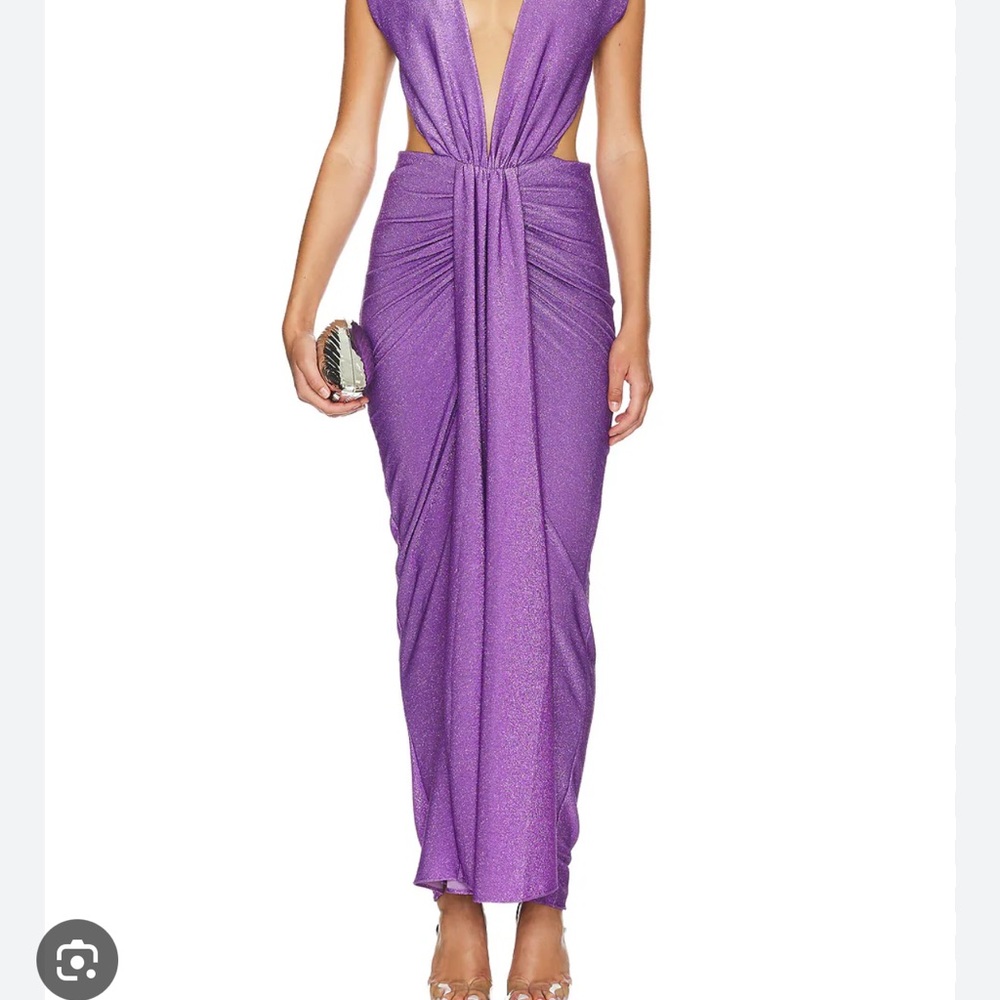 Baobab Collection Purple Pleated Wrap Gown